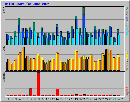 Daily usage for June 2024