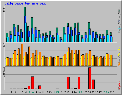 Daily usage for June 2025