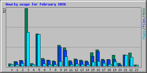 Hourly usage for February 2026